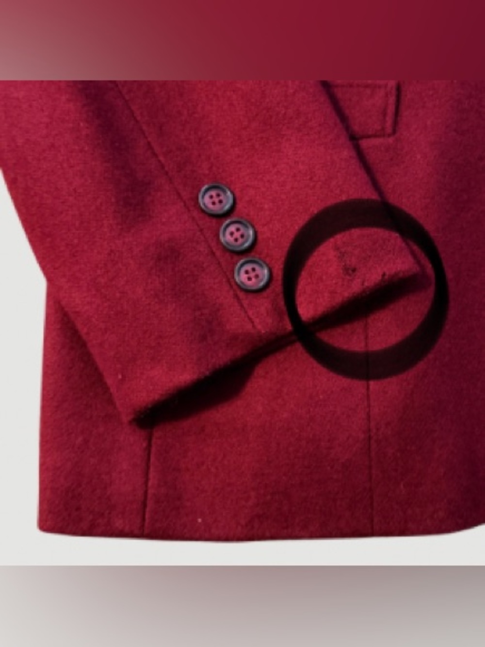 Vintage Koret 100% Wool Blazer, Burgundy, Size 14 (Fits Modern 10/12) - Picture 5 of 11